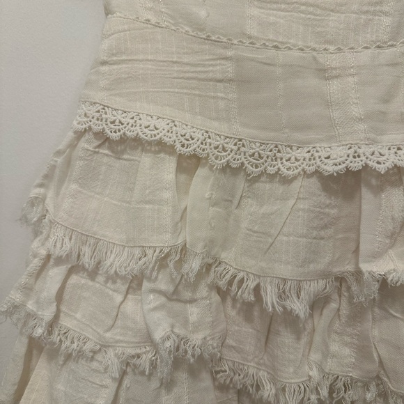 Cream Ruffled Mini Skirt - Picture 2 of 5